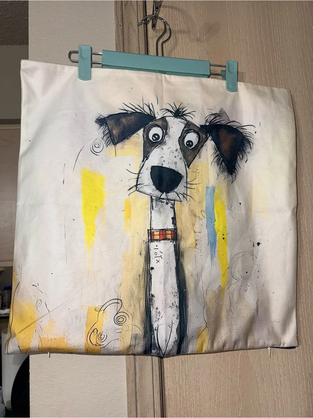 Set of 2 Whimsical Dog Decorative Throw Pillow Covers 18” x 17”